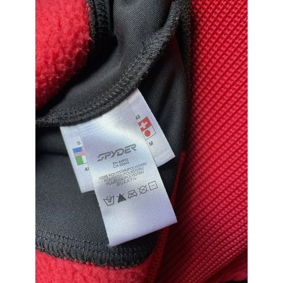 SOLD ⛄️⛄️😍Spyder Mens Sweater Half Zip Fleece Red Black Pullover Sweater - Picture 5 of 8